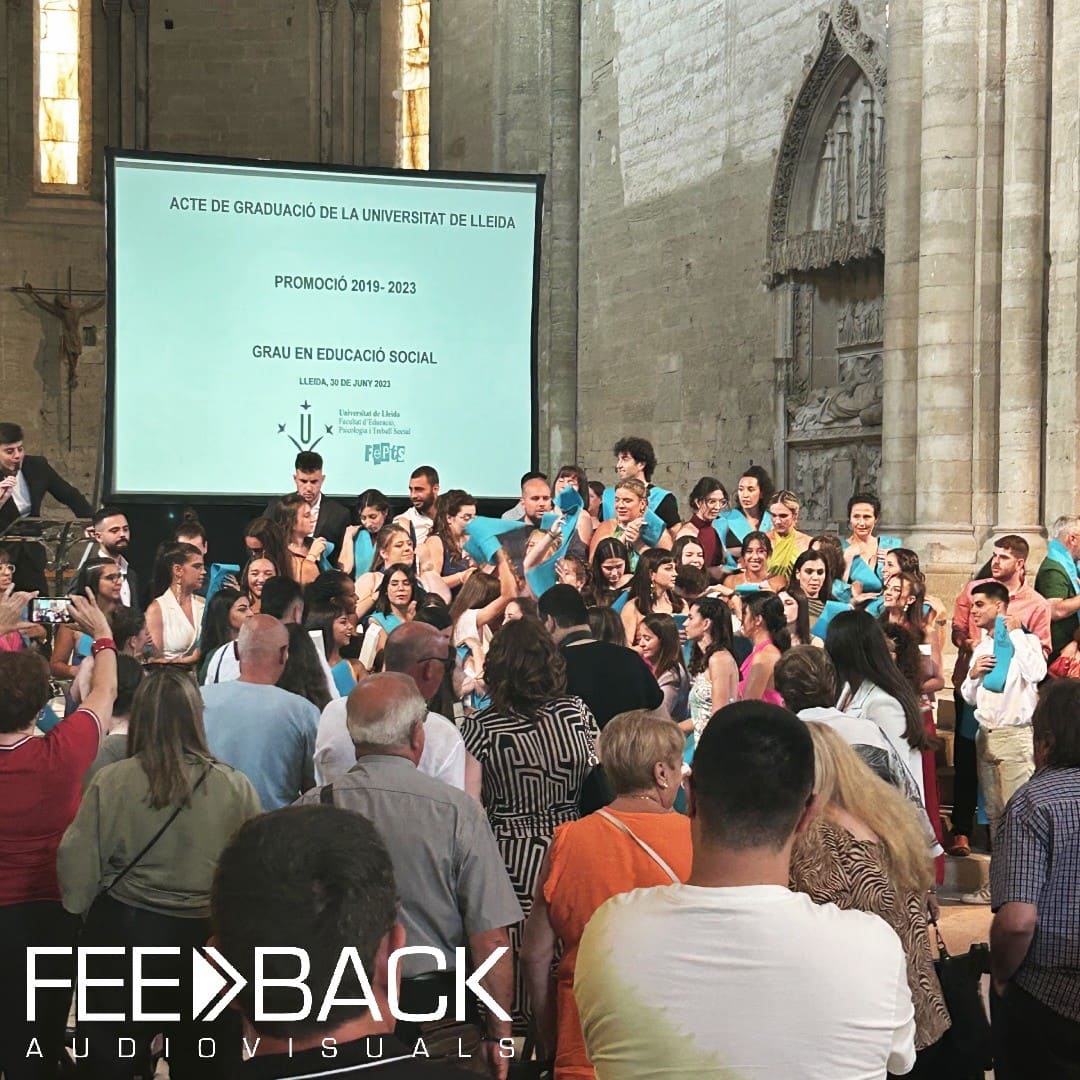 Alquiler de equipos para las orlas de los alumnos de la Universitat de Lleida - Lleida Feedback Audiovisuals