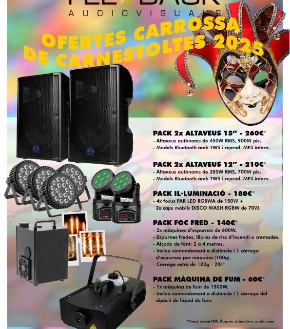 Equipos de sonido en alquiler para tu carroza de Carnestoltes